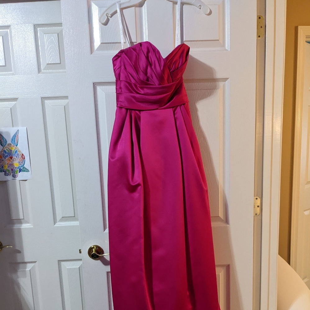David's Bridal floor length bridesmaid dress size 2 Begonia